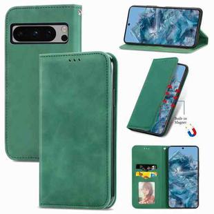 For Google Pixel 8 Pro Retro Skin Feel Magnetic Horizontal Flip Leather Phone Case(Green)