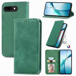 For Google Pixel 9a Retro Skin Feel Magnetic Horizontal Flip Leather Phone Case(Green)