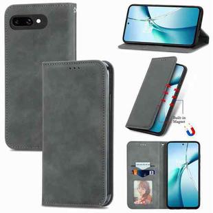 For Google Pixel 9a Retro Skin Feel Magnetic Horizontal Flip Leather Phone Case(Gray)