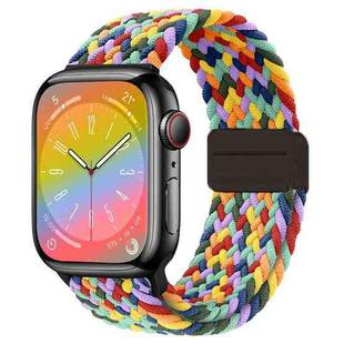 For Apple Watch SE 2023 44mm Nylon Woven Magnetic Fold Buckle Watch Band(W Seven Colors)