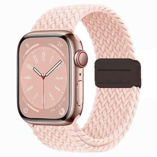 For Apple Watch Ultra 2 49mm Nylon Woven Magnetic Fold Buckle Watch Band(Pink)