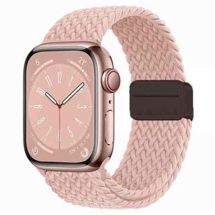 For Apple Watch Ultra 49mm Nylon Woven Magnetic Fold Buckle Watch Band(Milk Tea Color)