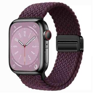 For Apple Watch Series 6 40mm Nylon Woven Magnetic Fold Buckle Watch Band(Crimson Cherry)