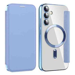 For Samsung Galaxy S23 FE 5G MagSafe Magnetic RFID Anti-theft Leather Phone Case(Blue)