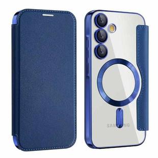 For Samsung Galaxy A55 5G MagSafe Magnetic RFID Anti-theft Leather Phone Case(Dark Blue)