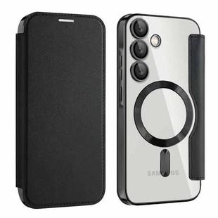 For Samsung Galaxy A55 5G Shield MagSafe RFID Anti-theft Leather Phone Case(Black)