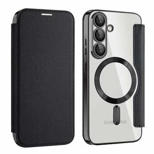 For Samsung Galaxy S25 5G Shield MagSafe RFID Anti-theft Leather Phone Case(Black)