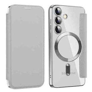For Samsung Galaxy S25+ 5G Shield MagSafe RFID Anti-theft Leather Phone Case(Grey)