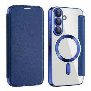 For Samsung Galaxy A56 5G Shield MagSafe RFID Anti-theft Leather Phone Case(Dark Blue)