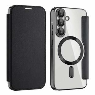 For Samsung Galaxy A56 5G Shield MagSafe RFID Anti-theft Leather Phone Case(Black)