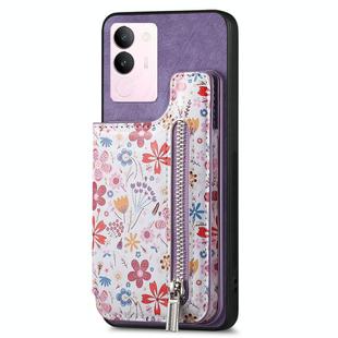 For vivo S17 / S17 Pro / V29 Retro Painted Zipper Wallet Back Phone Case(Purple)