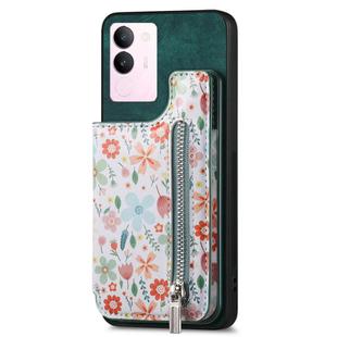 For vivo S17 / S17 Pro / V29 Retro Painted Zipper Wallet Back Phone Case(Green)