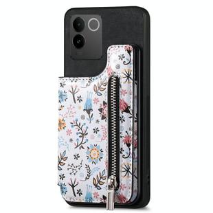 For vivo S17e / V29e Retro Painted Zipper Wallet Back Phone Case(Black)