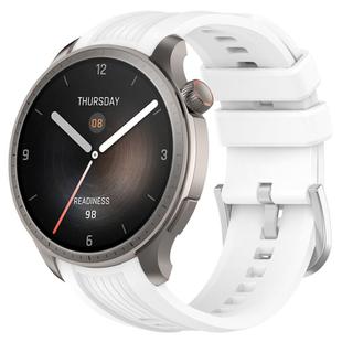 For Amazfit Balance A2286 Vertical Texture Silicone Watch Band(White)