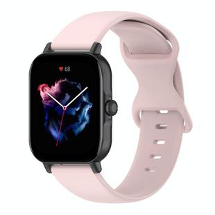 For Amazfit Active L Butterfly 8-shaped Buckle Silicone Watch Band(Rose Pink)