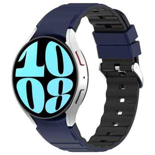 For Samsung Galaxy Watch 6 Classic Two Color Horizontal Silicone Watch Band(Blue Black)