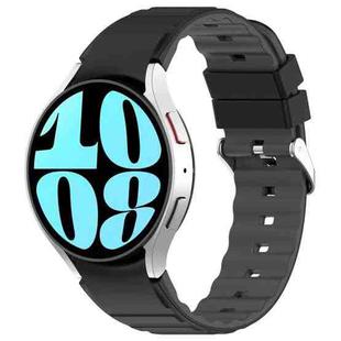 For Samsung Galaxy Watch 5 Two Color Horizontal Silicone Watch Band(Black Grey)