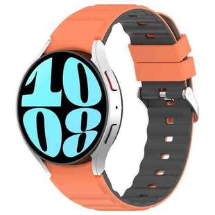 For Samsung Galaxy Watch 4 Two Color Horizontal Silicone Watch Band(Orange Grey)