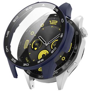 For Huawei Watch GT 4 46mm PC + Tempered Glass Integrated Watch Protective Case with Graduated Dial(Midnight Blue)