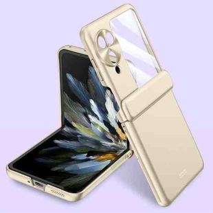 For OPPO Find N3 Flip Skin-sensitive Case-film Integral Hinge Shockproof Phone Case(Gold)