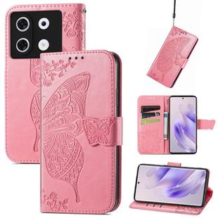 For Infinix Zero 30 4G Butterfly Love Flower Embossed Leather Phone Case(Pink)