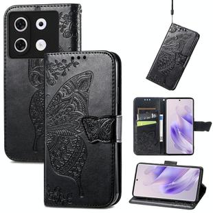 For Infinix Zero 30 4G Butterfly Love Flower Embossed Leather Phone Case(Black)