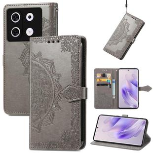 For Infinix Zero 30 4G Mandala Flower Embossed Leather Phone Case(Grey)