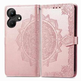 For Infinix Hot 30i Mandala Flower Embossed Leather Phone Case(Rose Gold)
