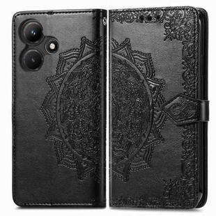 For Infinix Hot 30i Mandala Flower Embossed Leather Phone Case(Black)