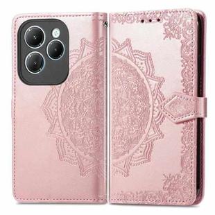 For Infinix Hot 40 Pro 4G Mandala Flower Embossed Leather Phone Case(Rose Gold)