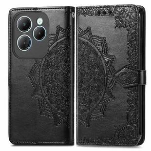 For Infinix Hot 40 Pro 4G Mandala Flower Embossed Leather Phone Case(Black)