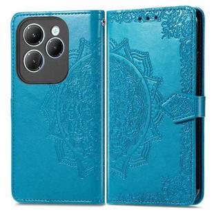 For Infinix Hot 40 Pro 4G Mandala Flower Embossed Leather Phone Case(Blue)