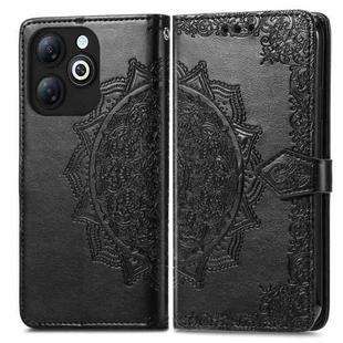 For Infinix Smart 8 Mandala Flower Embossed Leather Phone Case(Black)