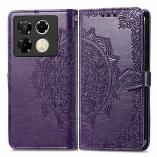 For Infinix Note 40 Pro 4G Mandala Flower Embossed Leather Phone Case(Purple)