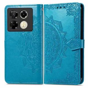 For Infinix Note 40 Pro 4G Mandala Flower Embossed Leather Phone Case(Blue)