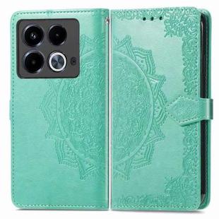 For Infinix Note 40 Mandala Flower Embossed Leather Phone Case(Green)