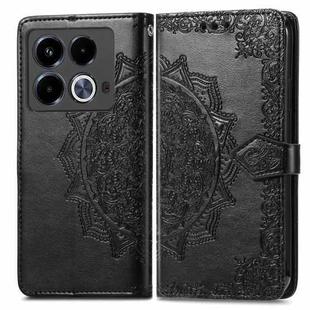 For Infinix Note 40 Mandala Flower Embossed Leather Phone Case(Black)