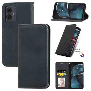 For Motorola Moto G14 Retro Skin Feel Magnetic Flip Leather Phone Case(Black)