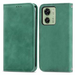 For Motorola Moto  Edge 40 Retro Skin Feel Magnetic Flip Leather Phone Case(Green)