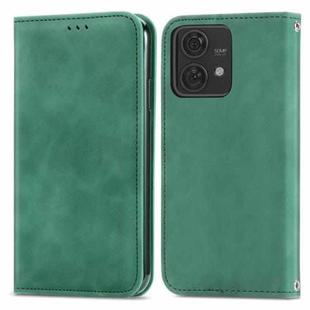 For Motorola Moto Edge 40 Neo Retro Skin Feel Magnetic Flip Leather Phone Case(Green)