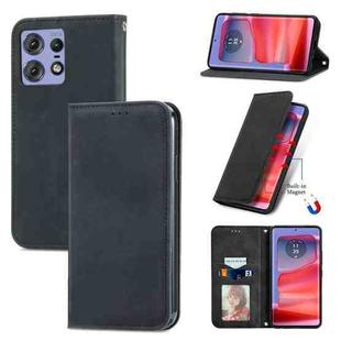 For Motorola Moto Edge 50 Pro Retro Skin Feel Magnetic Flip Leather Phone Case(Black)