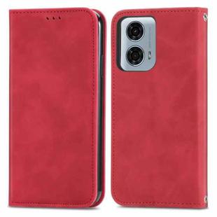 For Motorola Moto G24 Power Retro Skin Feel Magnetic Flip Leather Phone Case(Red)