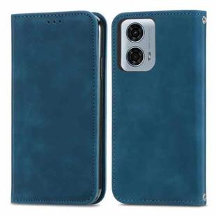 For Motorola Moto G24 Power Retro Skin Feel Magnetic Flip Leather Phone Case(Blue)