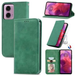 For Motorola Moto  G24 Retro Skin Feel Magnetic Flip Leather Phone Case(Green)