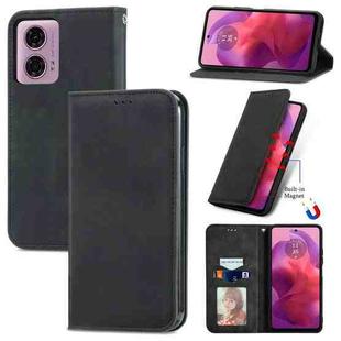 For Motorola Moto  G24 Retro Skin Feel Magnetic Flip Leather Phone Case(Black)