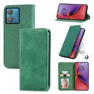 For Motorola Moto G84 Retro Skin Feel Magnetic Flip Leather Phone Case(Green)