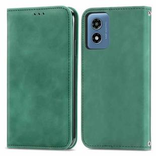 For Motorola Moto G Play 2024 Retro Skin Feel Magnetic Flip Leather Phone Case(Green)