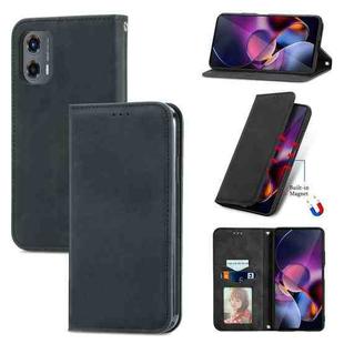 For Motorola Moto G Stylus 5G 2024 Retro Skin Feel Magnetic Flip Leather Phone Case(Black)