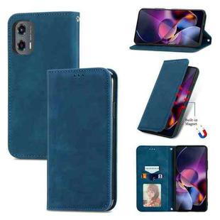 For Motorola Moto G Stylus 5G 2024 Retro Skin Feel Magnetic Flip Leather Phone Case(Blue)