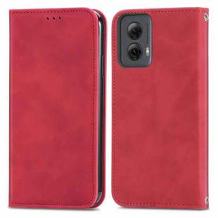 For Motorola Moto G Power 5G 2024 Retro Skin Feel Magnetic Flip Leather Phone Case(Red)